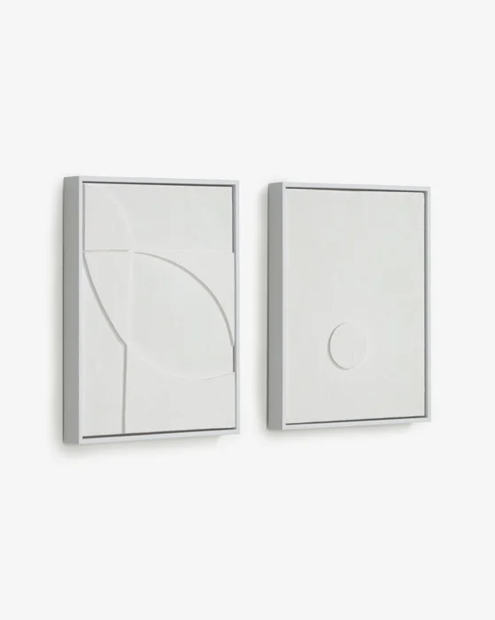 Set Brunella de 2 cuadros blanco 32 x 42 cm en Blanco - Decoración de pared, Uruguay | Kavehome
