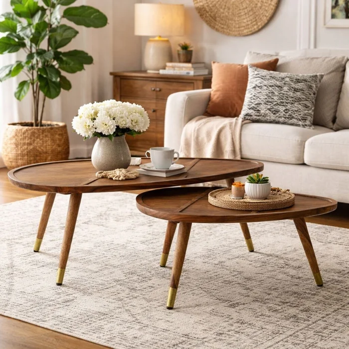 Mesa de centro SHAM SET x 2 en Marrón - Mesas de comedor, Uruguay | Viasono