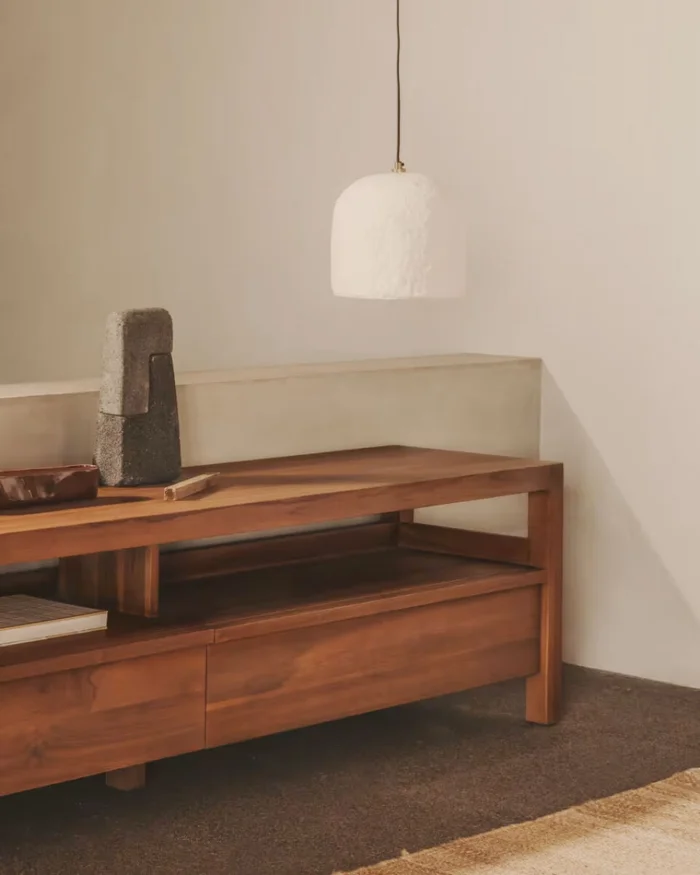 Lámpara de techo Calvia de papel maché blanco Ø 25 cm en Blanco - Lámparas colgantes, Uruguay | Kavehome, vista 2