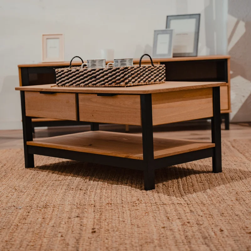 KIT Mesa De Living + Rack de TV Línea Denver en Madera natural - Muebles para TV, Uruguay | Ecowood, vista 5