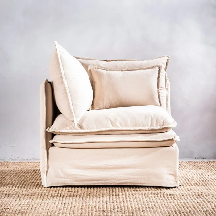 Módulo Stephen Equinero Izquierdo Beige en Beige - Sillones y sofás, Uruguay | Aihaus