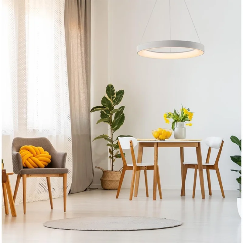 Colgante LED Preston 24W 60 cm Dimerizable Blanco en Blanco - Lámparas colgantes, Uruguay | Serlux, vista 3