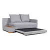 Sofá Cama Niki - Con mesa - Tela Rústica - 9910 (Lino Gris) en Gris - Sillones y sofás, Uruguay | NYR, vista 5 de 8