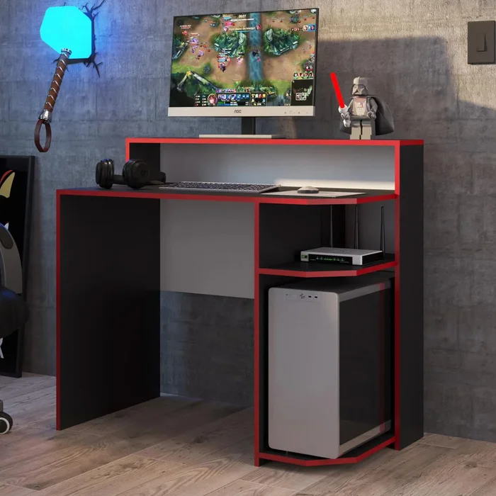 Escritorio Gamer Power en Negro - Escritorios y sillas de escritorio, Uruguay | Delta Center, vista 2