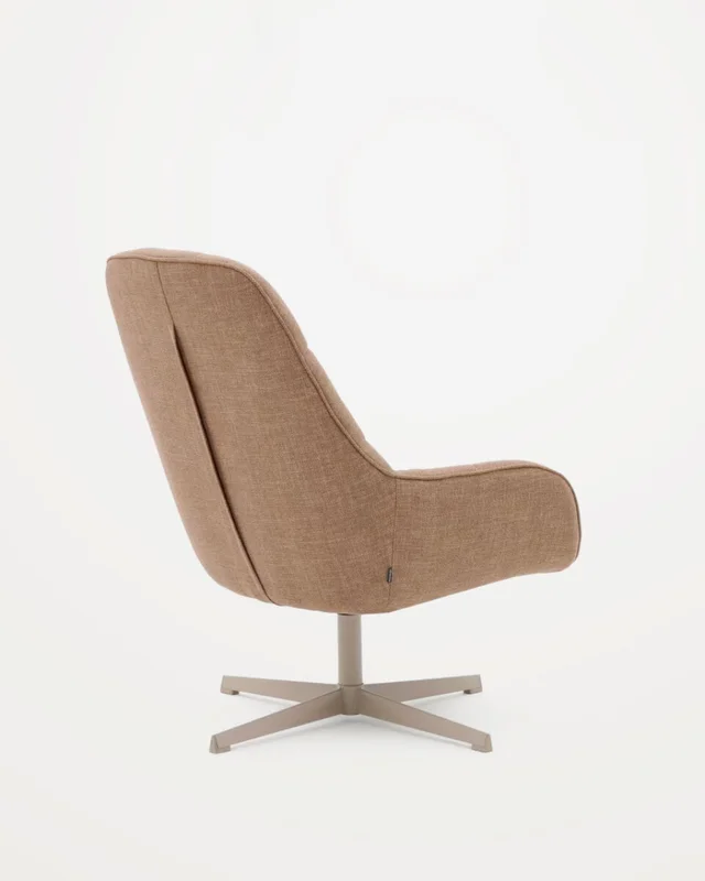 Butaca giratoria Jaspe beige y metal con - marrón claro y metal con acabado gris FSC 100% en Beige - Muebles, Uruguay | Kavehome, vista 9