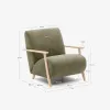 Butaca Meghan de chenilla verde y madera maciza de fresno con acabado natural en Verde - Butacas, banquetas y puffs, Uruguay | Kavehome, vista 9 de 9