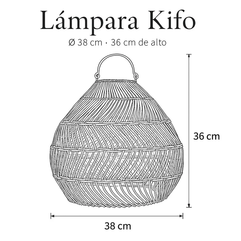 Lámpara de Ratán Kifo | Casakos Uruguay en Madera natural - Lámparas colgantes, Uruguay | Casakos, vista 7