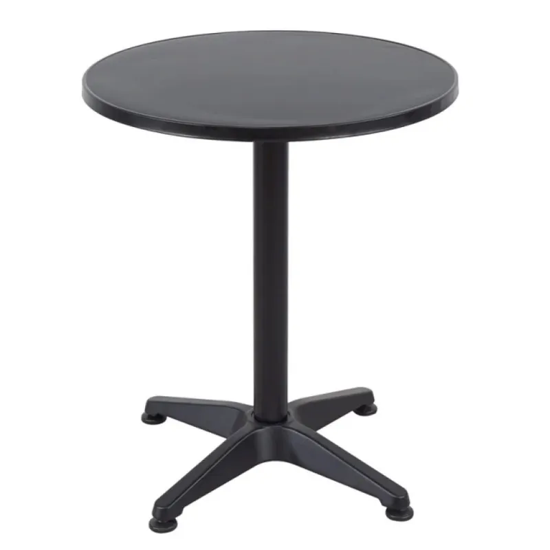 Mesa Jardin Redonda Aluminio 0.60 Cm en Negro - Muebles para el exterior, Uruguay | Albanés