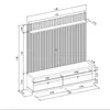 Rack con Panel Ouro Preto Listones de madera y Led 180cm MDF/MDP - Muebles para TV, Uruguay | Balton, vista 6 de 7