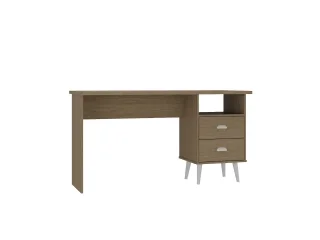 Escritorio 2 Cajones NOGAL/Negro en Marrón - Escritorios, Uruguay | Quesal, vista 4