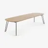Mesa extensible Novac 170 (320) x 100 cm chapa de roble patas de acero acabado negro en Natural, Negro - Mesas de comedor, Uruguay | Kavehome, vista 8 de 9