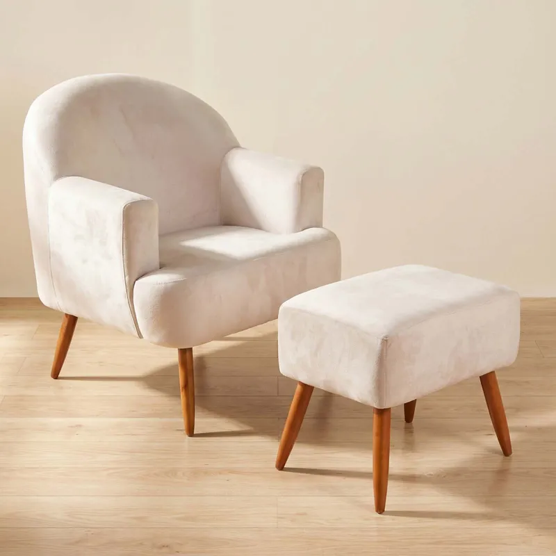 Butaca Tela Natural-beige Agata Beige en Beige - Sillones y sofás, Uruguay | Divino