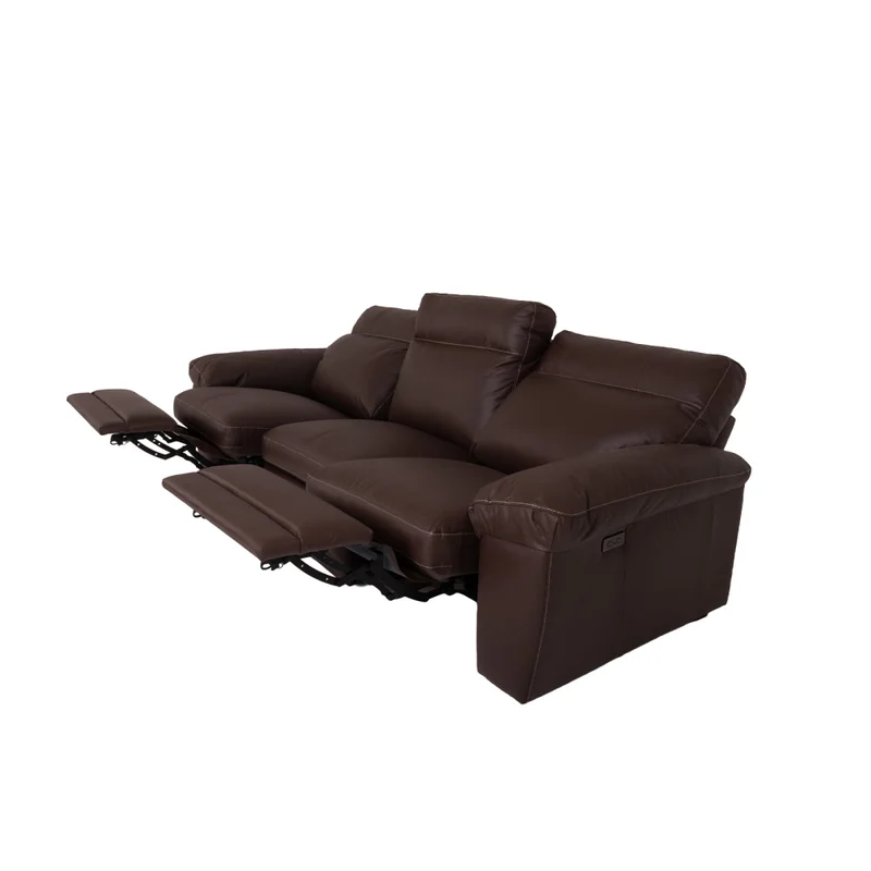 Sofá Recliner 3 Cuerpos Cuero-100-natural Marron Imperial Choc. en Marrón - Sillones y sofás, Uruguay | Divino, vista 8