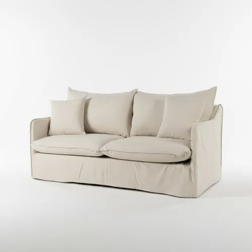 Sofá Snow con Funda - Tela Rústica - 2,5 cuerpos - TD5260-1635 (Beige) en Beige - Sillones y sofás, Uruguay | NYR