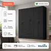 Armario Ropero Placard de 6 Puertas Línea Plus con 2 Cajones y Perchero Horizontal - MDP - Negro en Negro - Roperos y placares, Uruguay | Mulata, vista 1 de 11