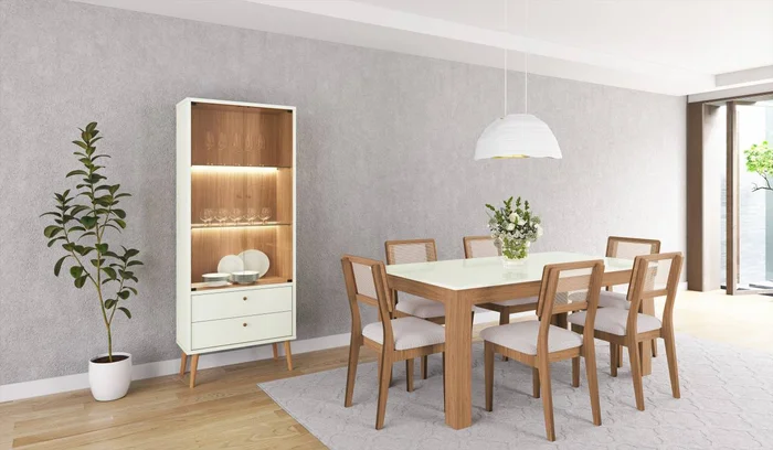 Silla de comedor Monica 100% MDF con RATAN en Madera natural - Sillas, Uruguay | Balton, vista 10