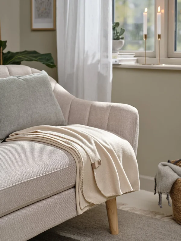 Manta throw DAGLILJE fleece 130x170 arena en Beige - Textiles, Uruguay | JYSK, vista 3