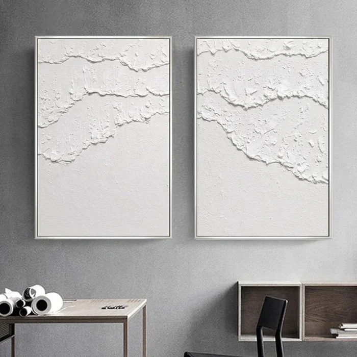 CUADRO CANVAS 60x90cm MARCO PINTURA OLAS en Blanco - Decoración de pared, Uruguay | Decohogar, vista 2
