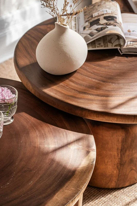 MESA ALMOND - SUAR TOSTADO - DIAMETRO 70 CMS en Marrón - Mesas de living, Uruguay | La Iberica, vista 11
