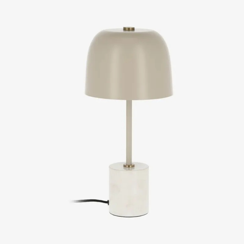 Luminaria de mesa Alish de metal y mármol en Beige - Lámparas de mesa, Uruguay | Kavehome