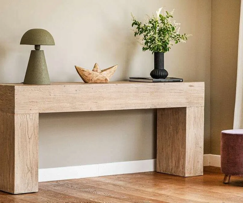 MESA DE ARRIMO / CONSOLA TAURET - 1.80 MTS en Madera natural - Bibliotecas, Uruguay | La Iberica