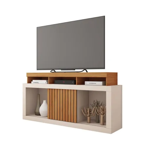 Rack Dragon - Freijo y Off White en Beige - Muebles para TV, Uruguay | NYR