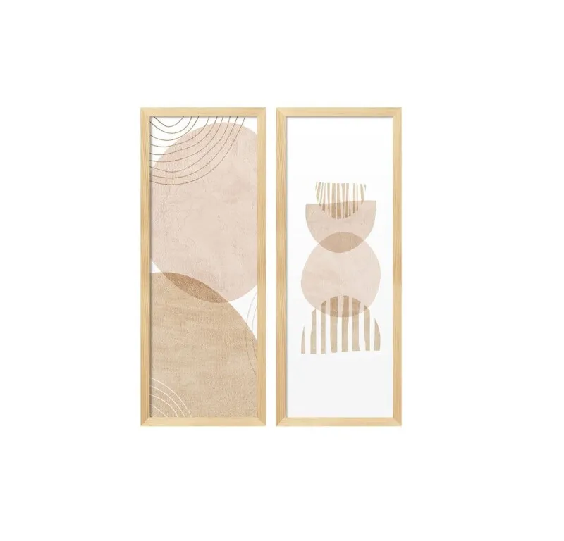 Set x 2 Láminas con Marco de Madera en Madera natural - Decoración de pared, Uruguay | Finkel