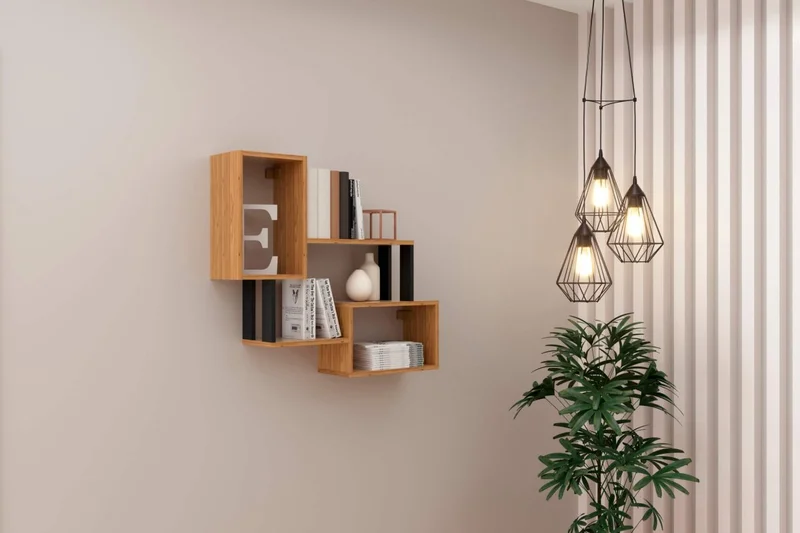 Estante de Pared Industrial 100% MDF - Linea Factory en Madera natural - Bibliotecas, Uruguay | Balton, vista 4