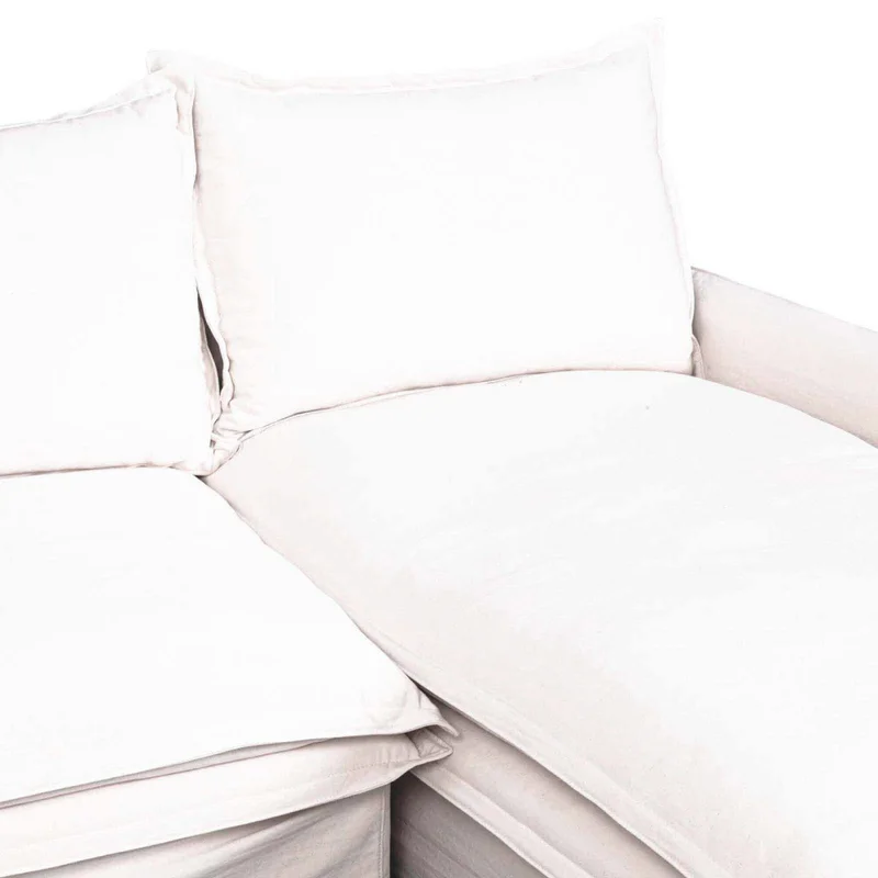 Sofa C/chaise 4 Cuerpos Tela Blanco Alaska Izquierdo en Blanco - Sillones y sofás, Uruguay | Divino, vista 3