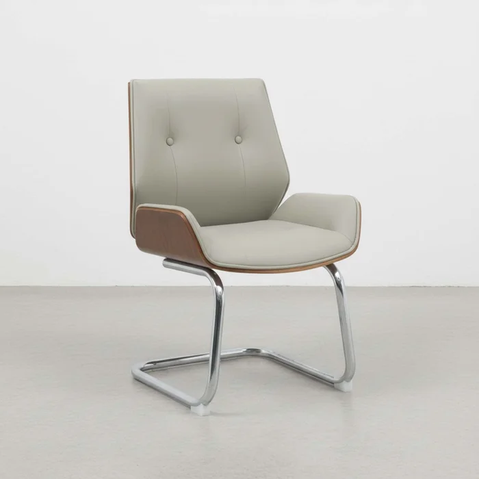 Asiento De Visita Madera-y-pu Natural-beige Eclipse en Beige - Escritorios y sillas de escritorio, Uruguay | Divino