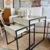 Conjunto Mesa Lateral Columbia (Mármol Blanco/Hierro Negro) - Mesas de arrimo, Uruguay | Berna home, vista 2 de 2