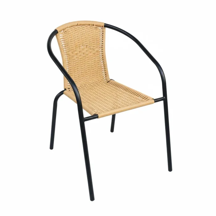 Silla De Exterior Rattan-sintetico-y-acero Natural-beige Ubud en Madera natural - Muebles para el exterior, Uruguay | Divino, vista 2
