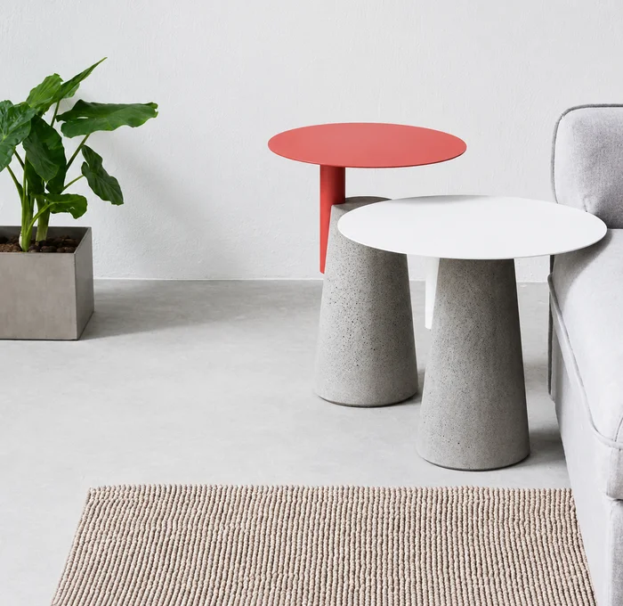 Mesa metal cemento STONE en #FFFFFF - Mesas de living, Uruguay | Simple Deco