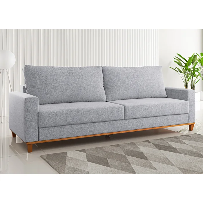 Sillon Sofa 2 Cuerpos En Tela Patas De Madera Living Comedor en Beige - Sillones y sofás, Uruguay | Soy Hogar, vista 3