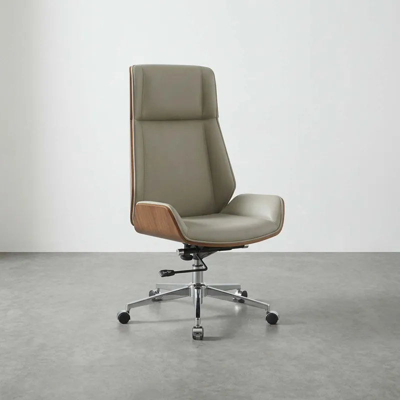 Asiento Gerencial Alto Madera-y-pu Natural-beige Zen en Beige - Escritorios y sillas de escritorio, Uruguay | Divino