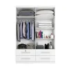 Ropero Max Plus 4 Puertas 4 Cajones - Línea Glam - Blanco en Blanco - Roperos y placares, Uruguay | Ecowood, vista 3 de 4