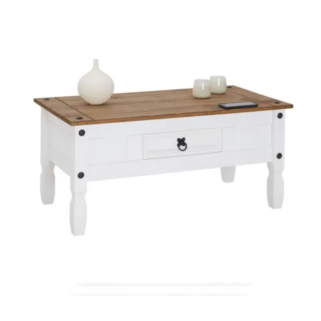 Mesa de living Linea Naturale - Blanco/Roble en Multicolor - Mesas de living, Uruguay | La Cueva Muebles, vista 10
