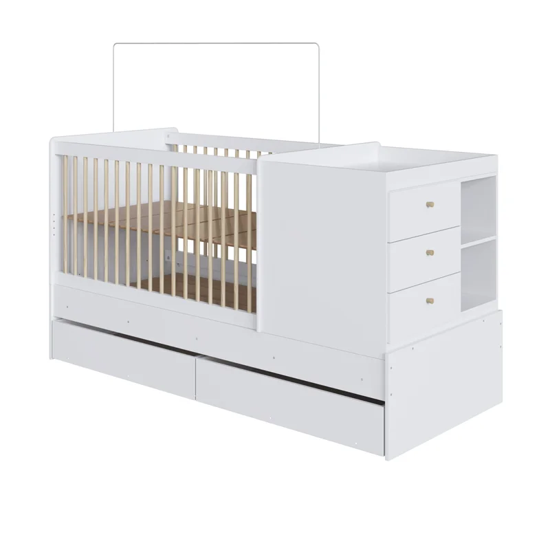 Cuna Sofia – Transformable con Cajones en Blanco - Dormitorio, Uruguay | RM Muebles y Deco, vista 4