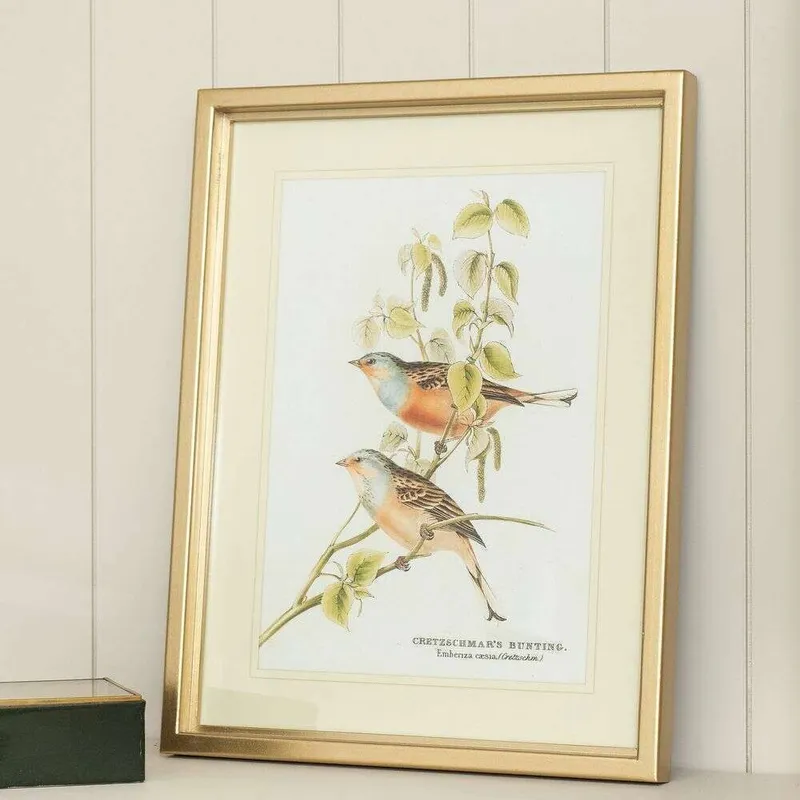 CUADRO BIRDS 3 - MARCO GOLD - 45 X 35 CMS en Dorado - Decoración de pared, Uruguay | La Iberica