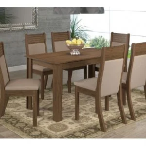 Juego De Comedor 6 Sillas Mesa Living Chocolate Roma en Marrón - Mesas de comedor, Uruguay | Soy Hogar, vista 2