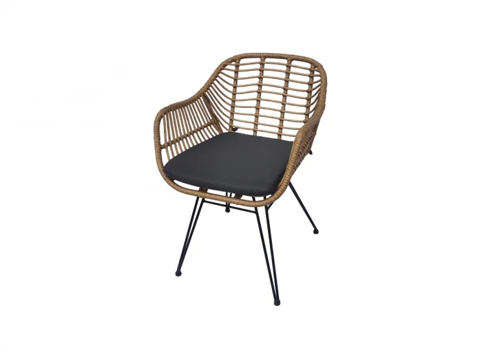 SILLA DE COMEDOR C/POSABRAZOS RATTAN Y METAL en Multicolor - Sillas, Uruguay | Alfa Ventas