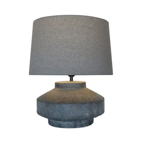 LAMPARA DE MESA TERRACOTA D40x48CM BASE GRIS/GRIS en Gris - Lámparas de mesa, Uruguay | Koz