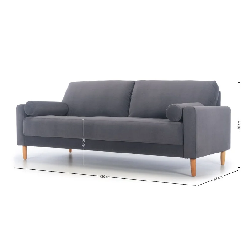 Sofá Ícono - Tela Aquaclean - 3 cuerpos - A fabricar en Gris - Sillones y sofás, Uruguay | Nyr, vista 5