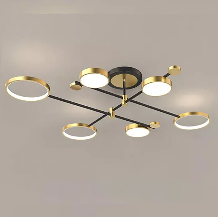 Luminaria techo led 6 aros 60W dorado en Dorado - Lámparas colgantes, Uruguay | Decotech, vista 5