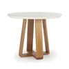 Mesa de Comedor Wood - Redonda con Vidrio - 120 - Off White y Natural en Blanco - Mesas de comedor, Uruguay | NYR, vista 1 de 5