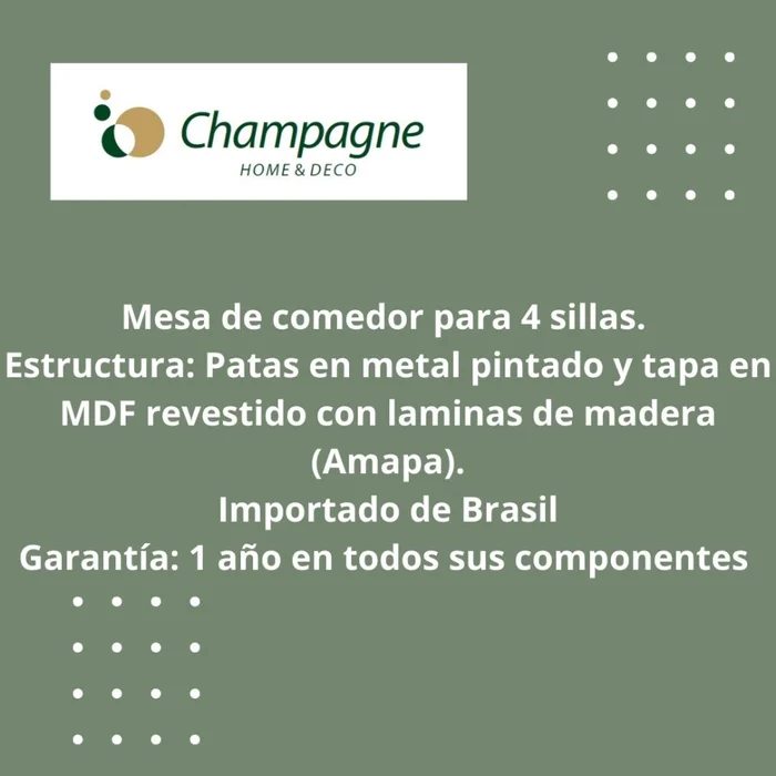 MESA COMEDOR REDONDA - TAPA TIZA - BASE TIZA en Blanco - Mesas de comedor, Uruguay | Champagne Home, vista 3
