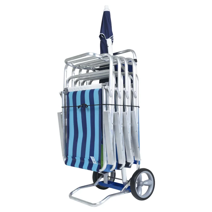 Carro Mesa Playa Aluminio Azul Mor en Azul - Muebles para el exterior, Uruguay | Divino, vista 3