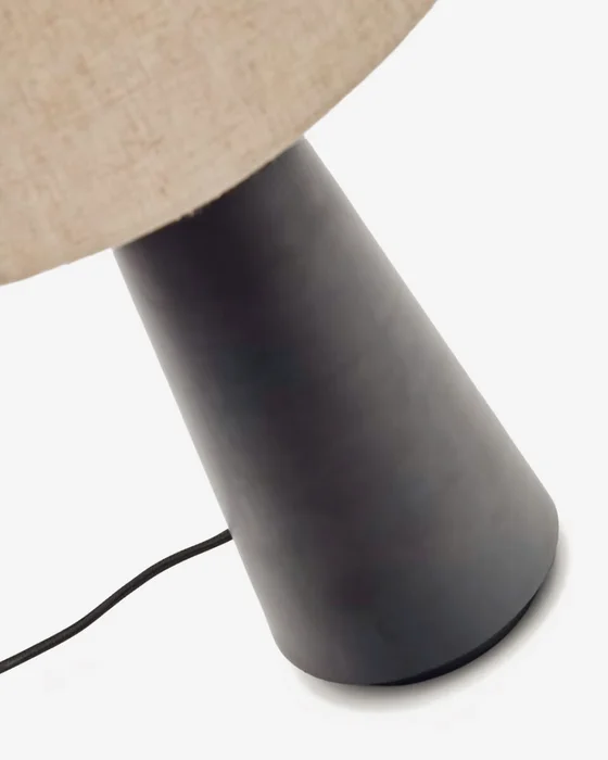 Lámpara de sobremesa Torrent de metal con acabado pintado en negro y pantalla de lino en Negro - Lámparas de mesa, Uruguay | Kavehome, vista 2
