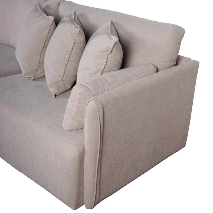 Sofá C/chaise Más De 4 Cuerpos Tela Natural-beige Amalfi Beige en Beige - Sillones y sofás, Uruguay | Divino, vista 4