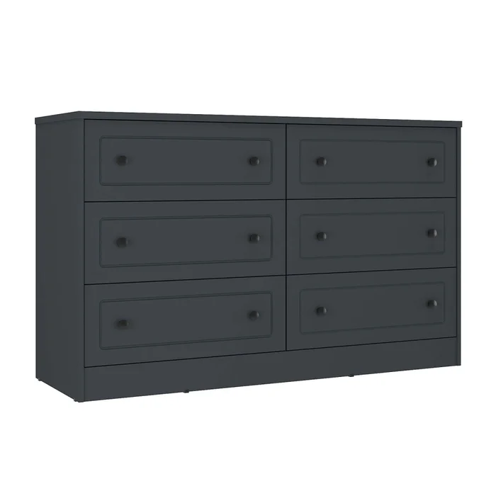 Cómoda 6 Cajones Mdf Gris Americano Plus en Gris - Cómodas, Uruguay | Divino, vista 2